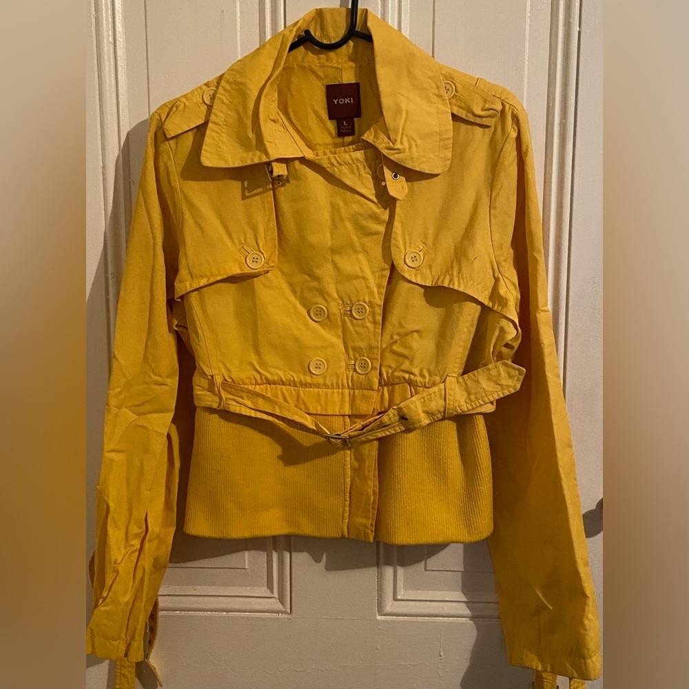 Yoki Women's Mustard Trench Coat